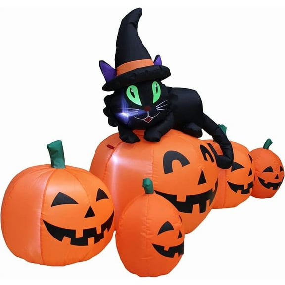 Cowin 61" Halloween Inflatables Pumpkin, Halloween Inflatable Outdoor Decoration with 4 Build-in LEDs Halloween Blow Up Outdoor Indoor Garden Lawn Yard Party Decor