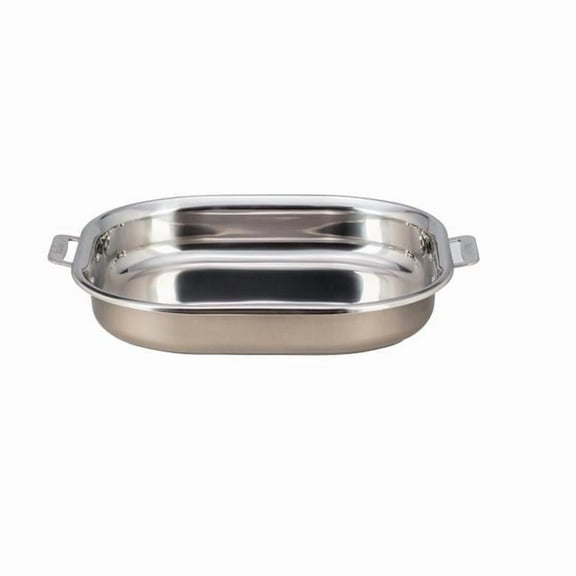 5 qt Hotstone Taupe Cucina Oblong Pan with Lid - Induction Bottom