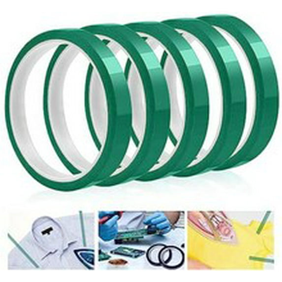 5 rolls Heat resistant tapes sublimation Press Transfer Thermal Tape 6mmx30m SUBLITAPE GREEN
