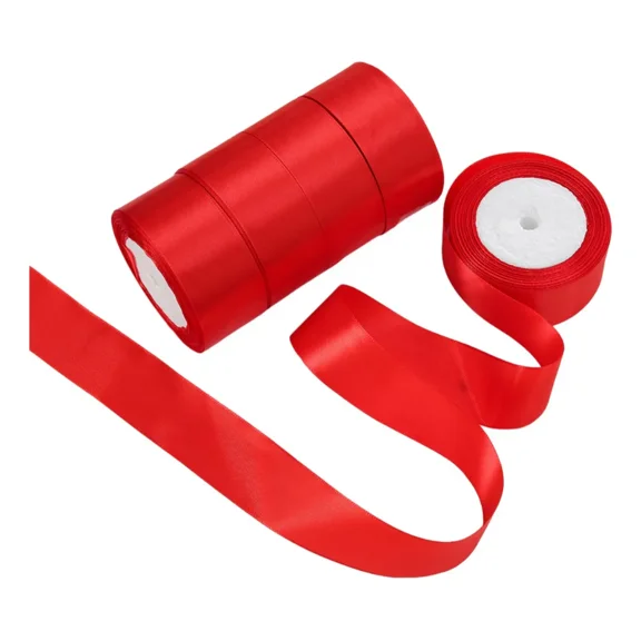 5 rolls of 4cm wide decorative gift ribbons, for party and Christmas decoration, total length 114.25m