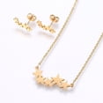 thumbnail image 1 of 5 set 304 Stainless Steel Jewelry sets Stud Earrings and Pendant Necklaces Star Golden 18.9 inch(48cm) Stud Earrings: 13x6x1.2mm Pin: 0.8mm, 1 of 5