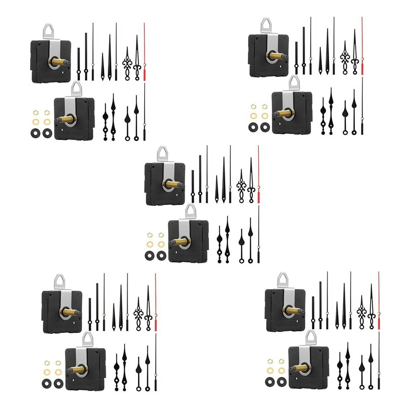 5 set 32mm Long Shaft DIY Quartz Clock Movement Mechanism with 5 Different Pairs Hands Wall Clock Repair Parts