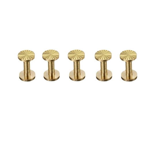 5 set Leather Rivets,Double Cap Chicago Brass Rivets,for DIY Leather Craft/Clothes/Shoes/Bags/Belts Repair Decoration(0.39in x 0.31in)