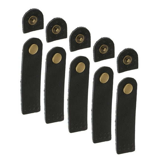 5 sets of leather straps set with buckle handicrafts bags clasp closures Black