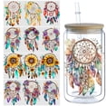 thumbnail image 1 of 5 sheets Dream Catcher UV DTF Transfer Sticker Glass Cups Diy Wrap Transfer Sticker Glass Cup Waterproof Sticker Bottle Sticker Adhesive Sticker-High Quality, 1 of 8