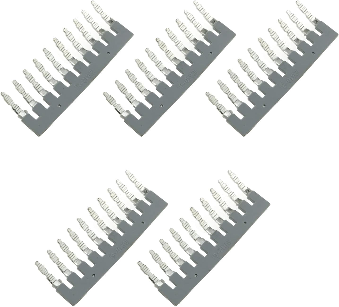 -5 six-sided track terminal block snap-in jumper 5 external bridging copper jumpers, 10-6