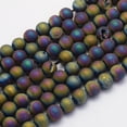 thumbnail image 1 of 5 strand Electroplate Natural Druzy Agate Beads Strands Round Frosted Multi-color Plated 8~9mm Hole: 1mm 45~48pcs/strand 14.9 inch(38cm), 1 of 3
