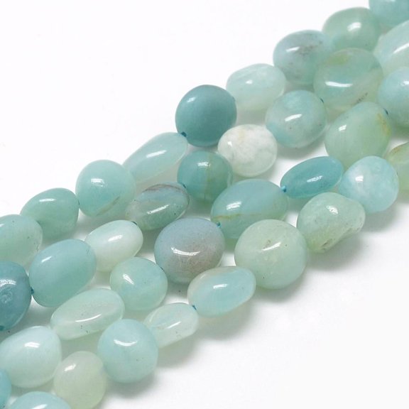 5 strand Natural Amazonite Beads Strands Nuggets 8~15x7~12x4~12mm Hole: 1mm 30~45pcs/strand 15.7 inch