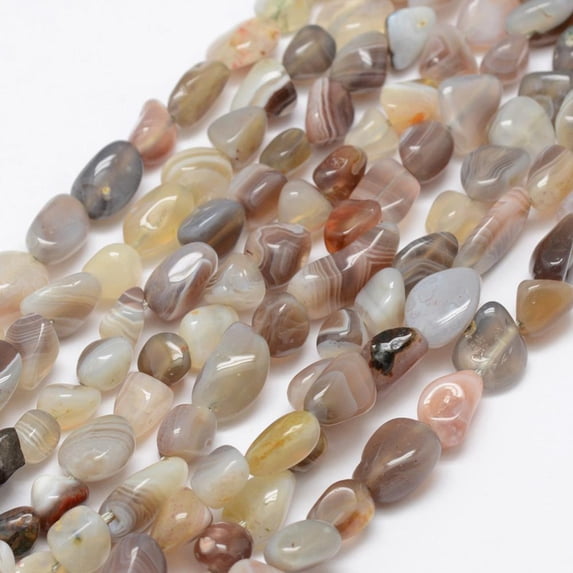 5 strand Natural Botswana Agate Beads Strands Tumbled Stone Nuggets 6~8x4~6mm Hole: 1mm 15.3 inch(39cm) Botswana Agate