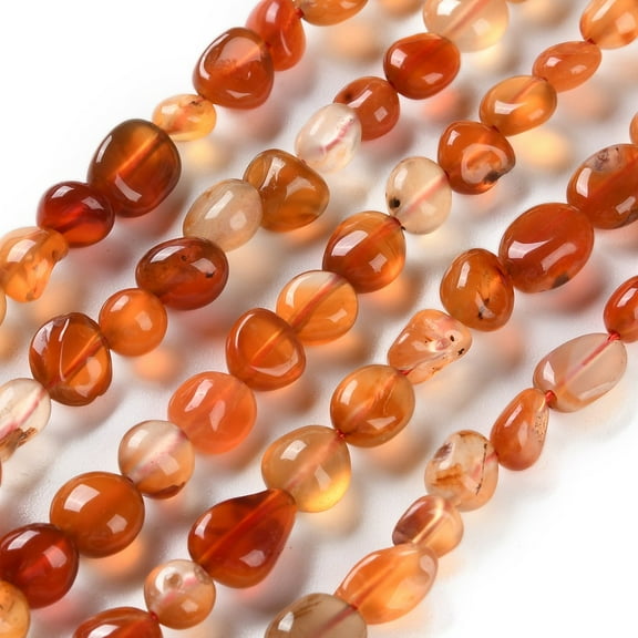 5 strand Natural Carnelian Beads Strands Nuggets Tumbled Stone 4.5~11.5x3~7x3.5~6mm Hole: 1.2mm 48~68pcs/strand 15.35~15.94''(39~40.5cm)