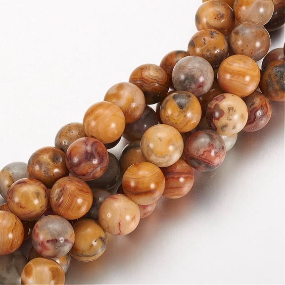 5 strand Natural Crazy Lace Agate Round Bead Strands 8mm Hole: 1mm 24pcs/strand 7.5 inch