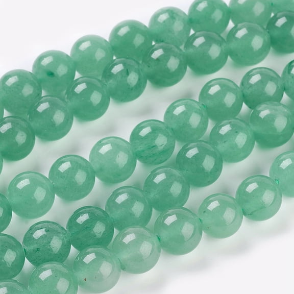 5 strand Natural Green Aventurine Beads Strands Round Light Green