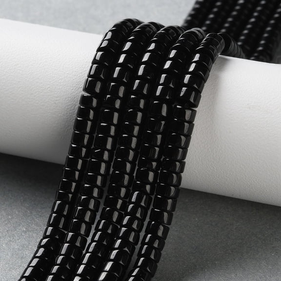 5 strand Natural Obsidian Beads Strands Heishi Beads Flat Round/Disc 4x2~2.5mm Hole: 0.7mm about 154pcs/strand 15.35''(39cm)