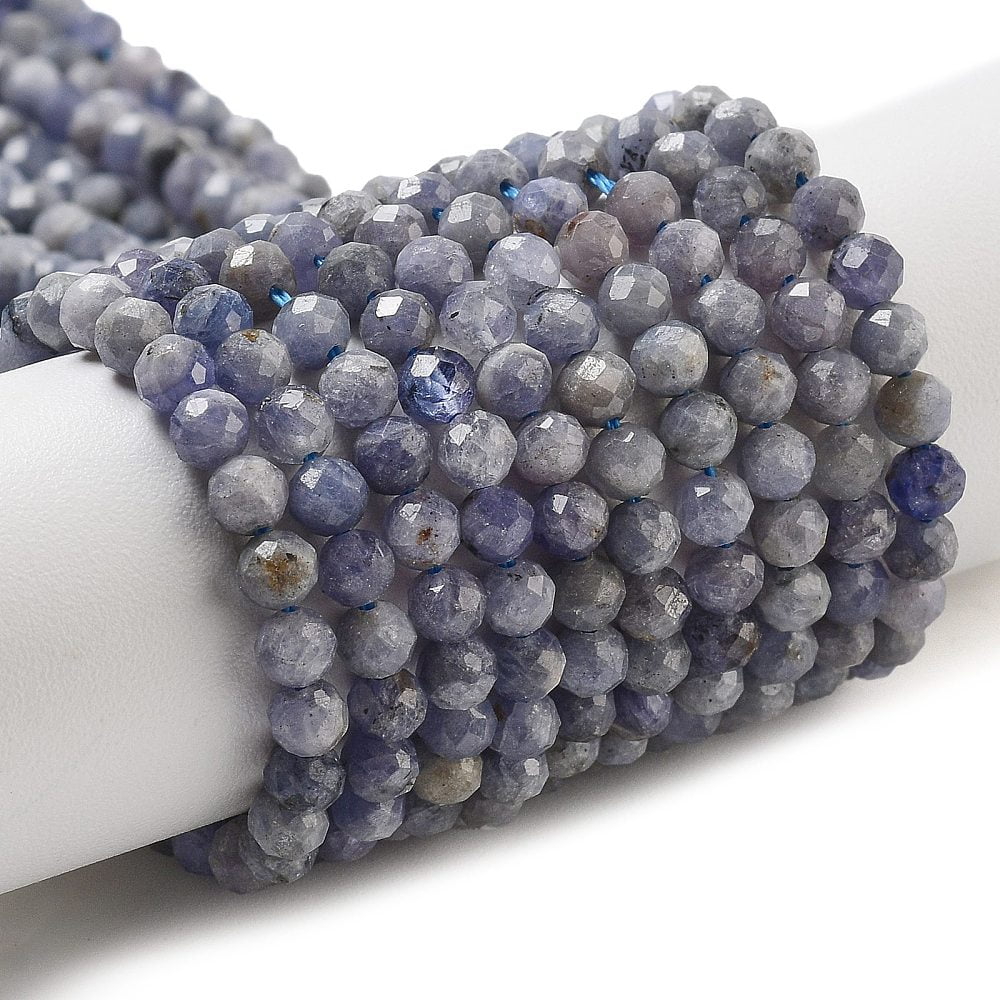 5 strand Natural Tanzanite Beads Strands Faceted Round 4mm Hole: 0.8mm 92~95pcs/strand 14.96~15.16''(38cm)