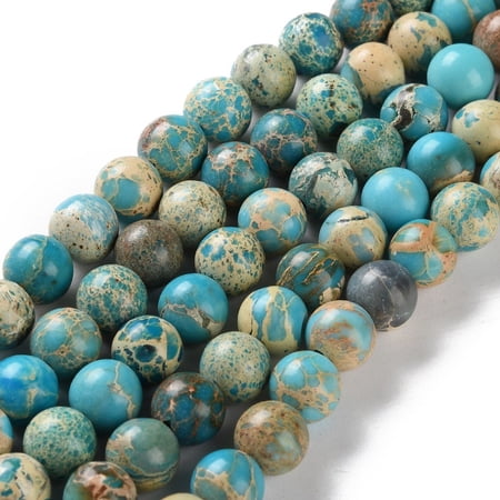 5 strands Dyed Regalite/Imperial Jasper/Sea Sediment Jasper Beads Strands Round Turquoise 8mm Hole: 1.2mm about 23pcs/strand 7.64''(19.4cm)