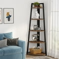 thumbnail image 1 of 5 tier Bathroom Corner Shelf Storage Tower Cabinet Rustic Brown Vintage Brown, 1 of 5