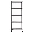 thumbnail image 1 of 5 tier black coating shelving unit with 4 casters 14x30x59in, 1 of 11