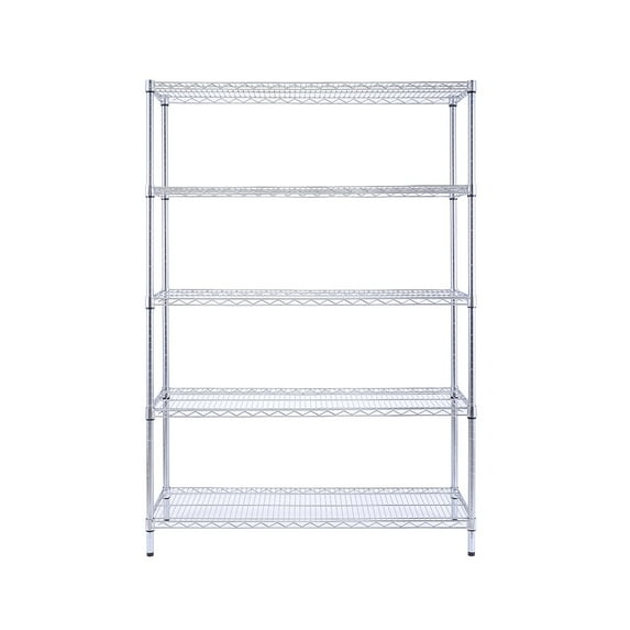 5 tier commercial chrome shelving unit 18x48x72in