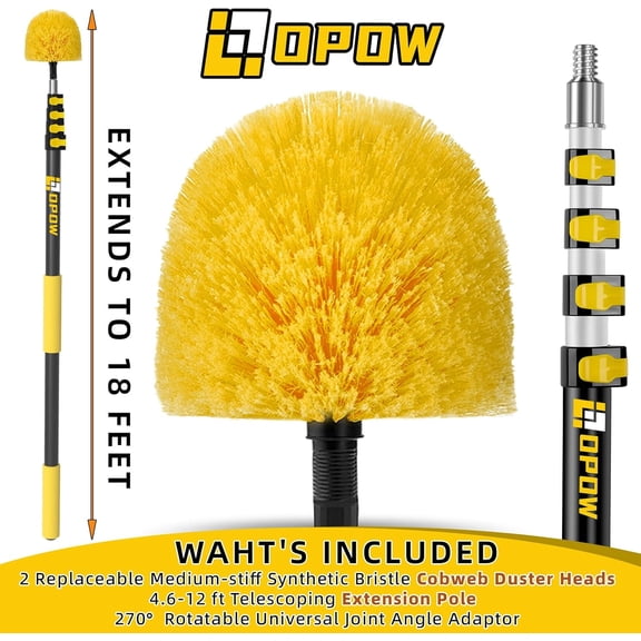 5-to-18 Foot Cobweb Duster with Extension Pole