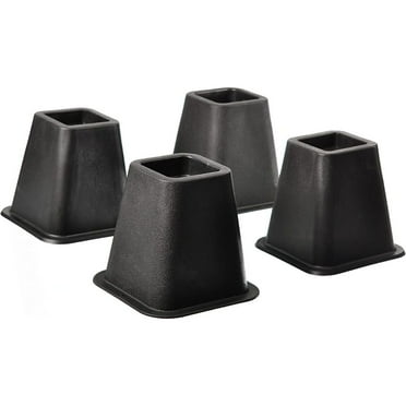 5 to 6-inch Super Quality Black Bed Risers, Helps You Storage Under the Bed 4-pack (Black)