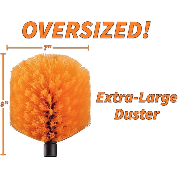 5-to-8 ft Cobweb Duster with Extension Pole // 10+ Foot Reach Spider Web Cleaner Cobweb Brush for Outdoor & Indoor Web Cleaning // Lightweight & Sturdy Telescopic Pole // The Ultimate Dusting Kit