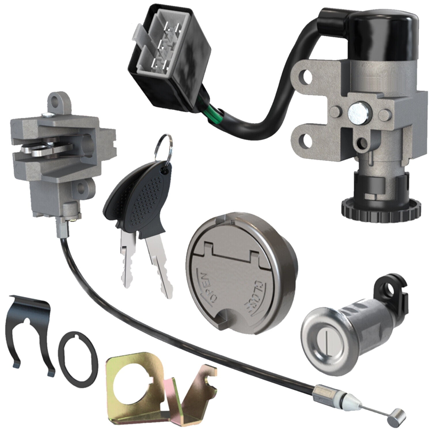 Complete Ignition Switch Key Set 5-Wire for GY6 49cc 50cc 125cc