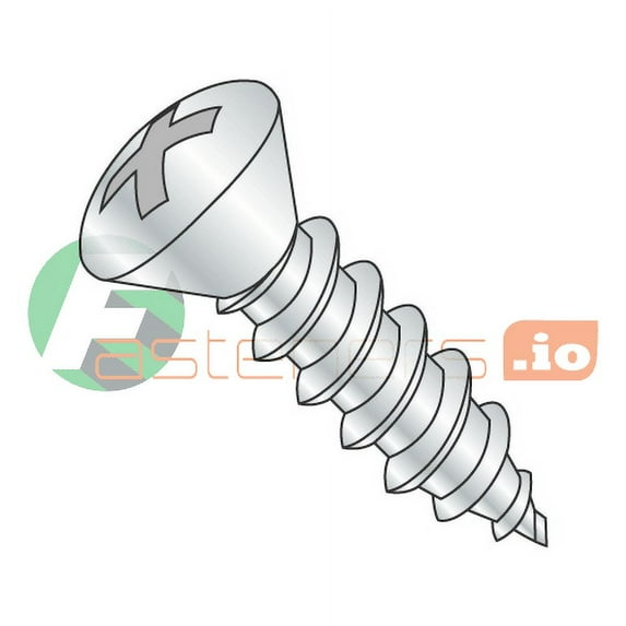 #5 x 1/2" Type AB Self-Tapping Screws / Phillips / Oval Head / Steel / Zinc (Quantity: 10,000 pcs)