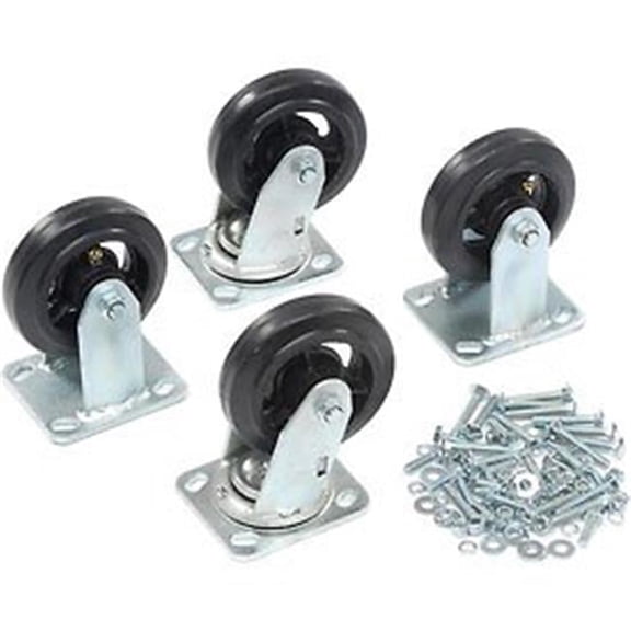5 x 1.5 in. Mold-On Rubber Caster Kit