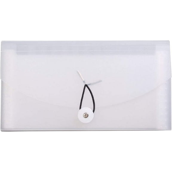 5 x 10 Inch Expanding File Folder Accordion Coupons Checks Receipts Pocket Wallet 13 Pockets Transparent