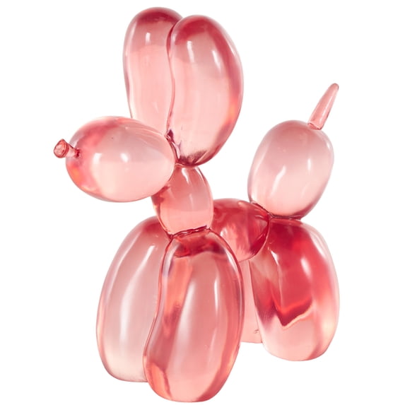 5" x 10" Pink Resin Tinted Ballon Dog Sculpture, by DecMode