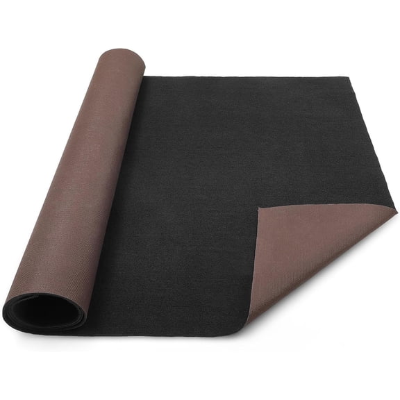 5 x 10 ft Marine Carpet Roll, Waterproof 0.2-in Polyester Boat Carpet with Non Slip TPE Backing for Patio Deck Porch RV Yacht - Black