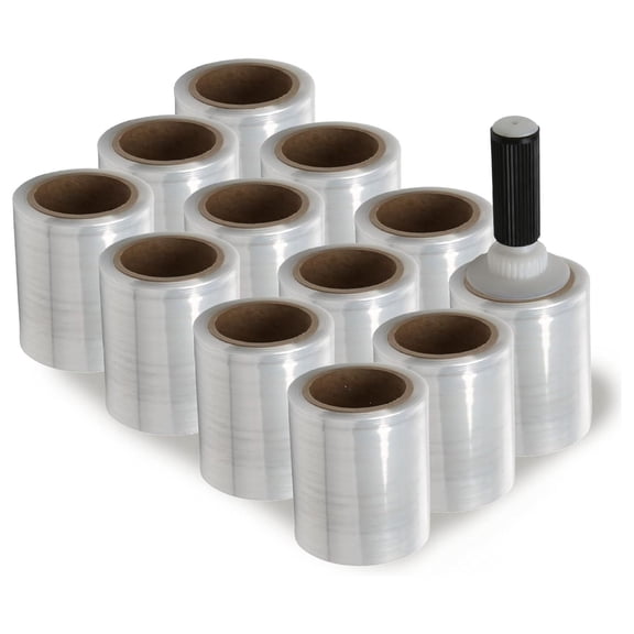 5" x 1000' (12) ROLLS HAND STRETCH SHRINK WRAP 12 Rolls/cs by clear