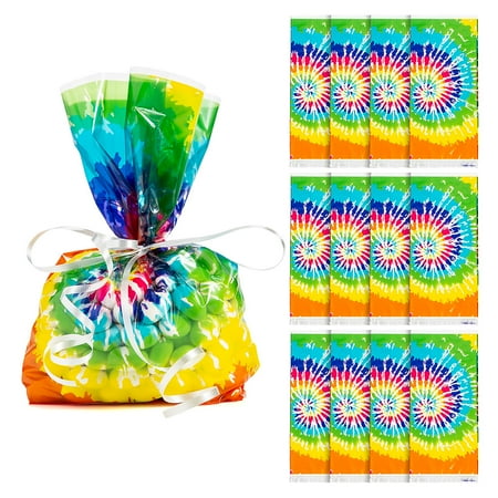 5” x 11 1/2” Tie Dye Cellophane Bags - 12 Pc