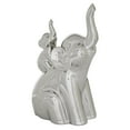 thumbnail image 1 of 5" x 11" Silver Porcelain Ceramic Elephant Sculpture, by DecMode, 1 of 8