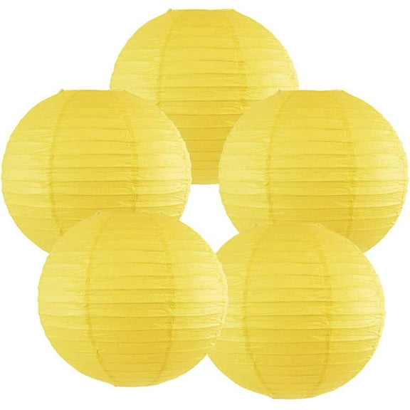 5 x 12" Yellow Paper Lanterns Party Wedding Home Decoration