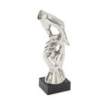 thumbnail image 1 of 5" x 13" Silver Polystone Hands Sculpture, by DecMode, 1 of 10