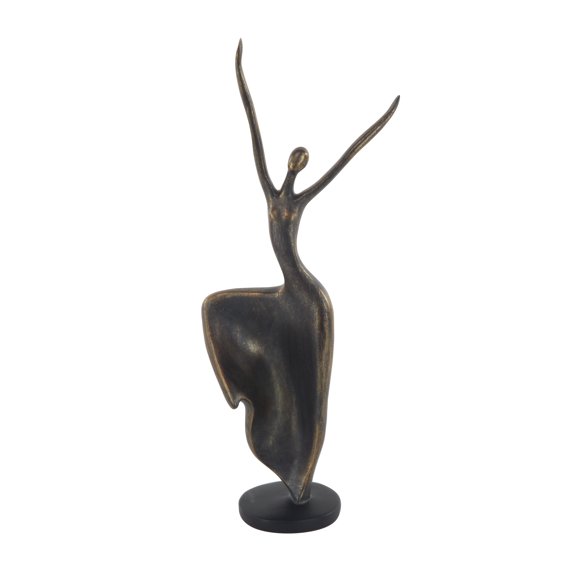 5" x 16" Brass Polystone Dancer Sculpture, by DecMode
