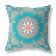 thumbnail image 1 of 5 x 16 x 16 in. Blue & Green Geometric Zippered Suede Throw Pillow, 1 of 1