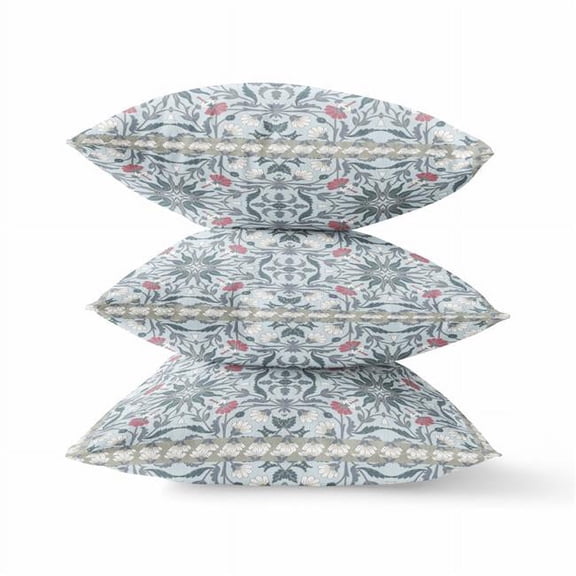 5 x 16 x 16 in. Muted Orange Indigo Paisley Blown Seam Suede Throw Pillow