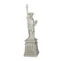 5" x 17" Silver Polystone Statue of Liberty Sculpture, by DecMode
