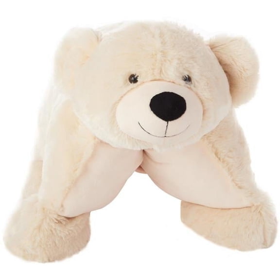 5 x 18 x 24 in. Foldable Plush Polar Bear Pillow, Ivory