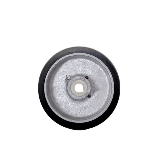 5" x 2" Rubber Tread on Cast Iron Keyed Drive Wheel - 14mm Bore - Service Caster