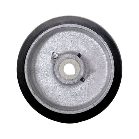5" x 2" Rubber Tread on Cast Iron Keyed Drive Wheel - 16mm Bore - Service Caster
