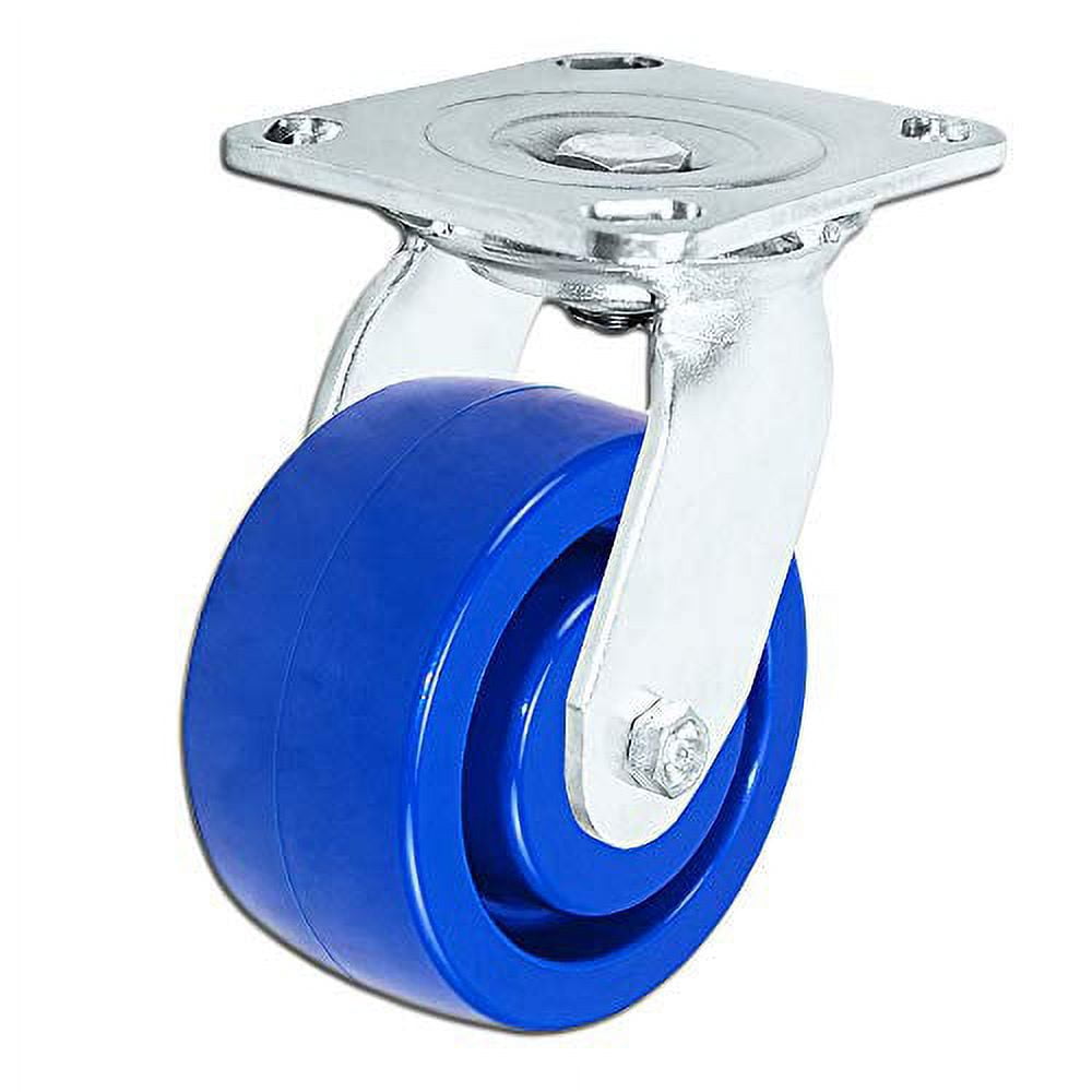 5" x 2" Stainless Steel Swivel Caster Blue Solid Poly Wheel 1,000