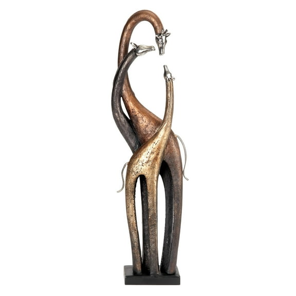 5" x 22" Brass Polystone Giraffe Sculpture, by DecMode