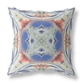 thumbnail image 1 of 5 x 28 x 28 in. Cream & Blue Blown Seam Geometric Indoor & Outdoor Throw Pillow, 1 of 1