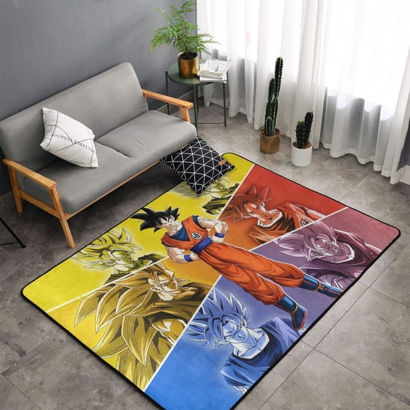 5′x 3′Area Rug Dragon Ball Rugs Non-Slip Soft Carpet Soft Floor Mats for Home Decor Living Room Bedroom Mat 60"X39"