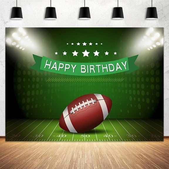 5 x 3 ft Birthday Photography Backdrop, Football Happy Birthday Backdrop Baseball Birthday Photography Backdrop for Boy, Soccer Field Banner Photo Studio Background Decor
