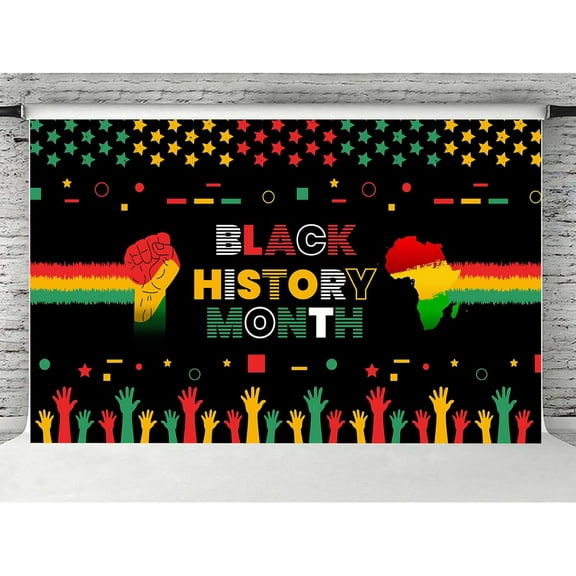 5 x 3 ft Black History Month Backdrop, African Black History Month Classroom Banner African American Party Background Posters Decorations Photo Shoot Props