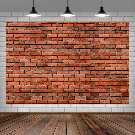 5 x 3 ft Brick Wall Backdrop Red Color Brick Photograph Backdrops Large Fabric Vinyl Brick Photo Background Baby Shower Birthday Party Wedding Graduation Home Decoration Booth Prop Banner